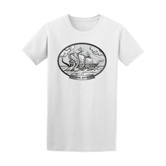 Sailing Ship And Kraken T-Shirt Men -Image by Shutterstock, Male 3X-Large