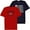 Red/Black, variant on Mens Big and Tall T Shirts - 2 Pack Crewneck Mens T-Shirt Big & Tall Clothing Black/Royal