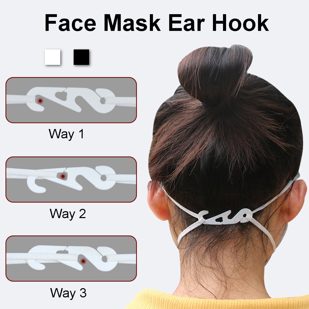 Mask Ear Strap Hook for Masks,3 Gear Adjustable Extension Strap for