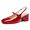 RED, variant on Women's Mary Jane Low Chunky Heels Slingback Closed Square Toe Dress Shoes Wedding Party Work Office Pumps Shoes