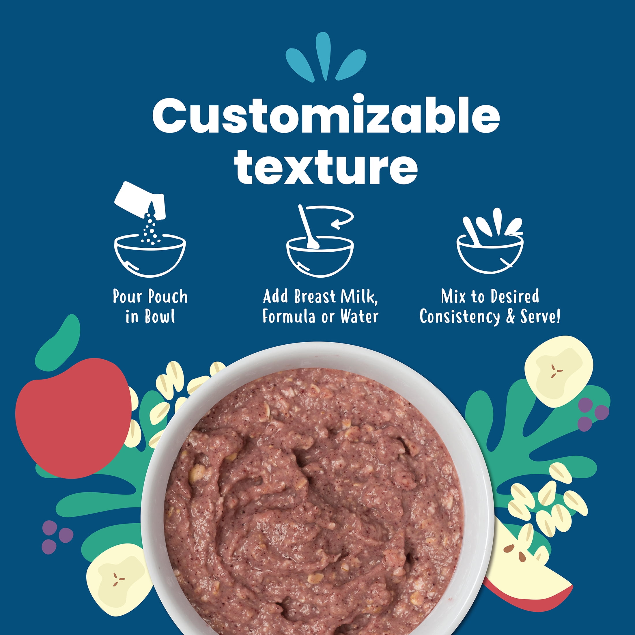 (4 pack) Amara Organic Baby Food Oats N Berries, No Added Sugar, Stage 2, 5 Individual Servings