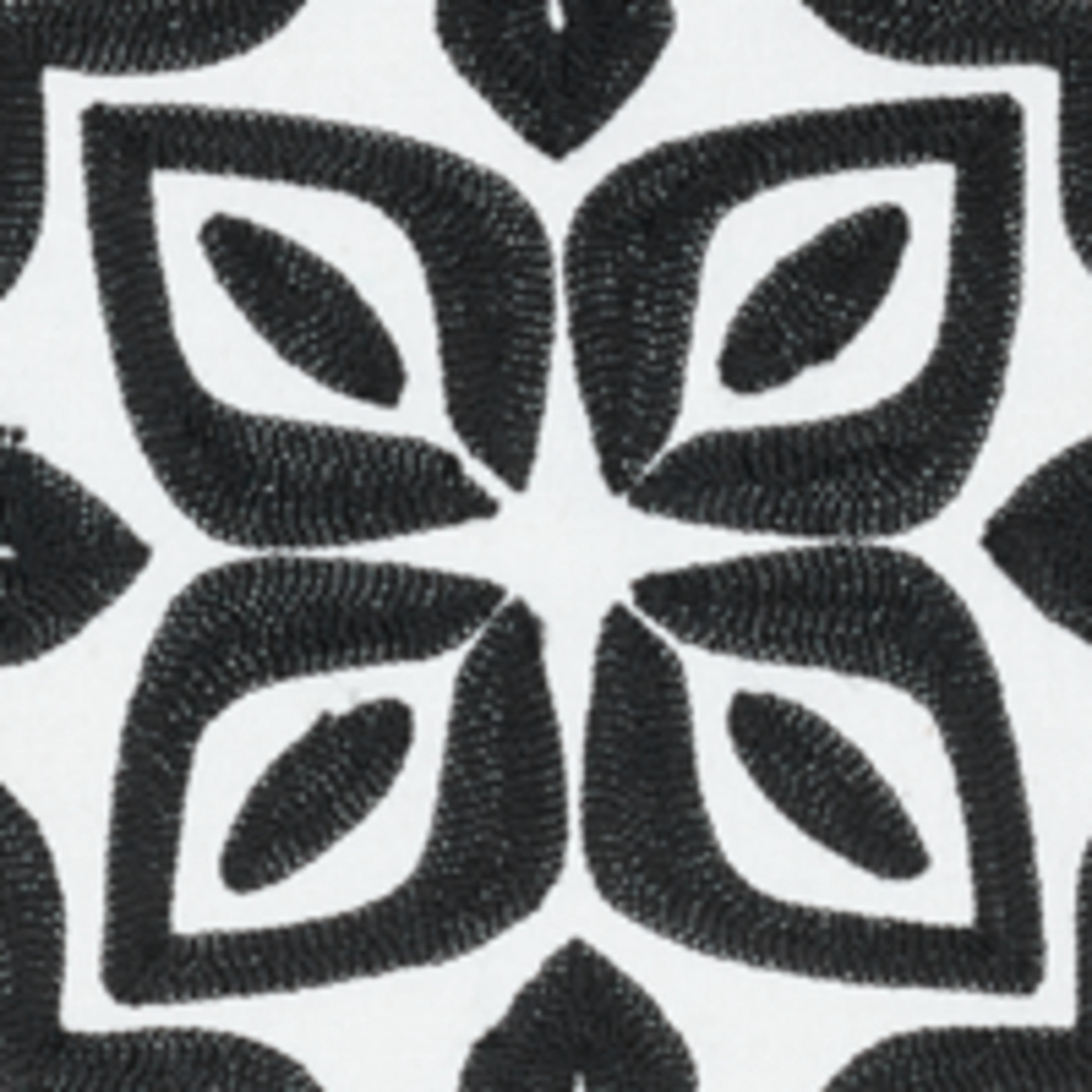 Rochelle Porter Beauty Decorative Square Pillow,Throw, White, Black, Cotton, Polyfill, 20"x 20", 1 Count