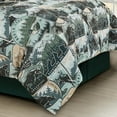 thumbnail image 3 of Chezmoi Collection Bishop 3-Piece North Lake Motif Comforter Set, Multicolor Blue Green Brown Black Printed Washed Cabin Lodge Microfiber Bedding, Oversized King, 3 of 9