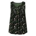 thumbnail image 4 of RMGVDSD Tank Tops For Women Fashion Summer Floral Print Tank Top Round Neck Sleeveless Folded Front Tunic Tops Casual Basic Loose Shirts Temperament Blouses, 4 of 4