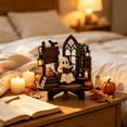 thumbnail image 7 of Wooden Reading Ghost Tabletop Figurine - Cute Librarian Statue for Bookshelf Decor - Halloween Ornament for Library Scene, Study Desk, or Shelf Display - Spooky Gothic Home Accent for Book Lovers, 7 of 7