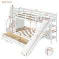thumbnail image 7 of Castle Bunk Bed with Stairs, Slide, 2 Drawers and 3 Shelves, Solid Wood Twin Over Twin Bunk Bed Frame with Full-Length Guardrail, Multifunctional & Space Saving Bunk Bed, No Box Spring Needed, White, 7 of 7