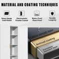 thumbnail image 4 of White Metal Kitchen Storage Cabinet, Kitchen Pantry Storage Cabinet with Doors and Shelves, Storage Cabinet with Adjustable Leveling Foot for Kitchen, Living Room and Dining Room. 61" H, 4 of 8