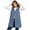 Blue, variant on Diufon Womens Long Vest Casual Sleeveless Hooded Button Down Fleece Cardigan Fall Winter Warm Outerwear