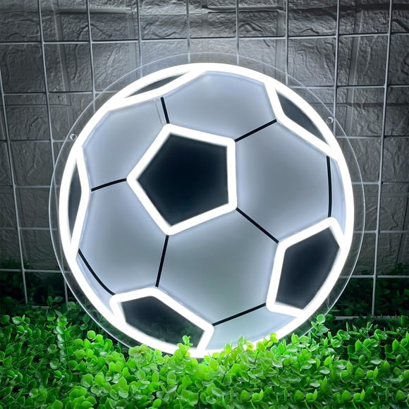 Letrero de neón de fútbol Ecluloriven regulable de 32 cm, luz LED