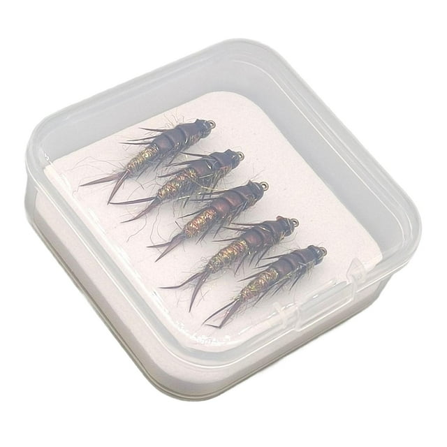 5x de cebos de pesca con mosca, señuelos de pesca con mosca con anzuelo, cebos artificiales para trucha,