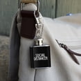 thumbnail image 3 of Social Distancer Stainless Steel 1oz Mini Flask Key Chain, 3 of 3
