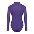 thumbnail image 3 of Aayomet Womens Jumpsuits Dressy Womens Long Sleeve Bodysuit Comfortable Against The Skin Tops Body Suits Women Clothing,Purple M, 3 of 5