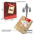 thumbnail image 2 of Allgala 12-PC (15.5x12 inch) Premium Metallic Foil Hotstamping Chritmas Gift Bag-GP91053, 2 of 4