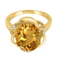 thumbnail image 2 of Mauli Jewels Women's 4.53 Carat Citrine and Diamond Flower Ring in 10K Yellow Gold, 2 of 6