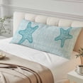 thumbnail image 4 of Teal Starfish Body Pillow Cover 20 x 60 Inch Decorative Pillow Cover Vintage Gray Farmhouse Coastal Summer Lumbar Pillowcase Seasonal Rectangle Cushion Case for Couch Sofa Bed Living Room, 4 of 9