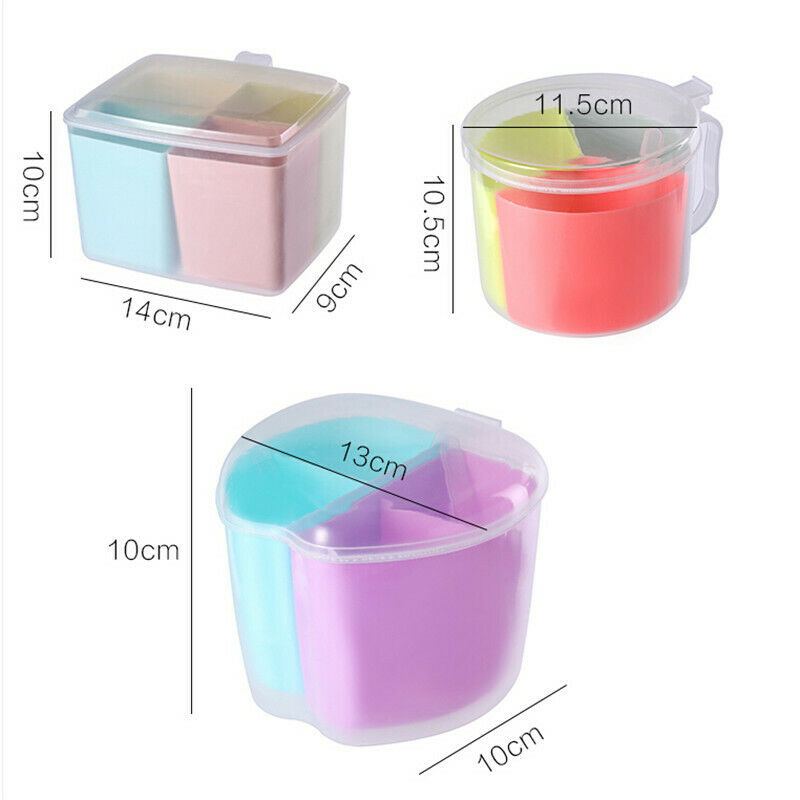 2 pcs Storage box light blue and 2 pcs Stainless steel hook and Square 4 grid seasoning box and Storage box without lid beige - image 4 of 4