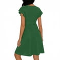 thumbnail image 6 of TaTaai Women's Solid Color V-Neck Dress with Flutter Sleeves, Cinched Waist, and Flattering A-Line Silhouette Gift, 6 of 6