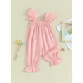 thumbnail image 3 of Bagilaanoe Toddler Baby Girl Jumpsuit Fly Sleeve Romper Overalls 6M 12M 18M 24M 3T Kids Long Pants Summer Clothes, 3 of 8