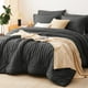thumbnail image 1 of Juego de cama CozyLux King Seersucker, edredón gris oscuro, 7 piezas, 1 of 9