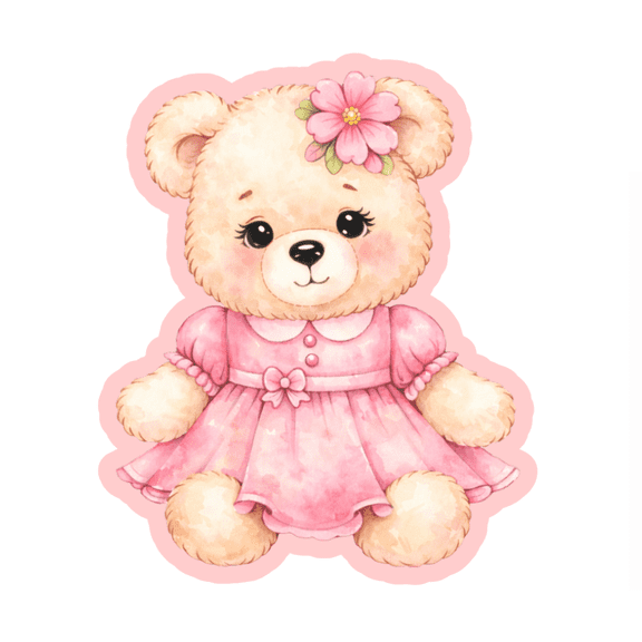Blossom Teddy Bear Cookie Cutter & Stamp