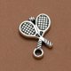 thumbnail image 3 of 20 colgantes de aleación antigua de raqueta de tenis y bádminton, accesorios para hacer joyas, para collares y pulseras (plata antigua), 3 of 5