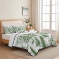 thumbnail image 5 of Twin Quilt Set 68''x86'', Green Pine Tree Lightweight Summer Bedspread Coverlet Set with 2 Pillow Shams, Vintage Watercolor Botanical Breathable All Season Quilt Bedding for Dorm/Bedroom, 5 of 9