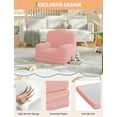 thumbnail image 5 of Kids Couch, 2-in-1 Convertible Teddy Fleece Fabric Toddler Sofa Chair, Soft Fold Out Couch Lounger for Kids, Comfy Children's Sofa Bed for Playroom, Nursery, Birthday Gift (Pink Crown), 5 of 7