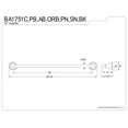thumbnail image 2 of Kingston Brass Heritage 24" Towel Bar, 2 of 2