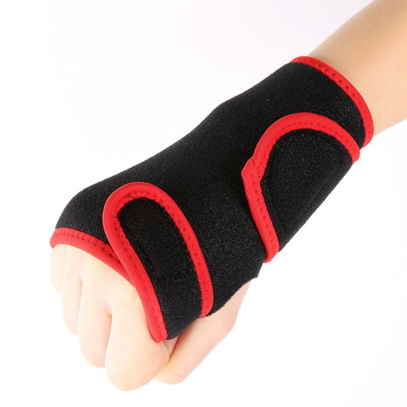 Finger Splint Carpal Tunnel Syndrome Protection Wrap Gym Sports Bandage Wrist Support Hand Orthopedic Brace Black Red Left hand