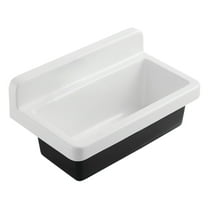 Gourmetier GCKWS331916 Petra Galley 33" x 19" Cast Iron Wall Mount Kitchen Sink, White