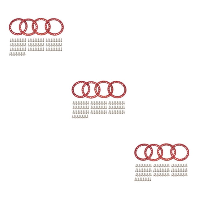 Vogacara Paquete de 10 RC Wheel Beadlocks Ring 1:10 Control remoto Modelo de coche Llanta Exterior Reemplazo mejorado para TRX4 SCX10 90046 D90 Rojo Type1 NO1 Vogacara CBP495309