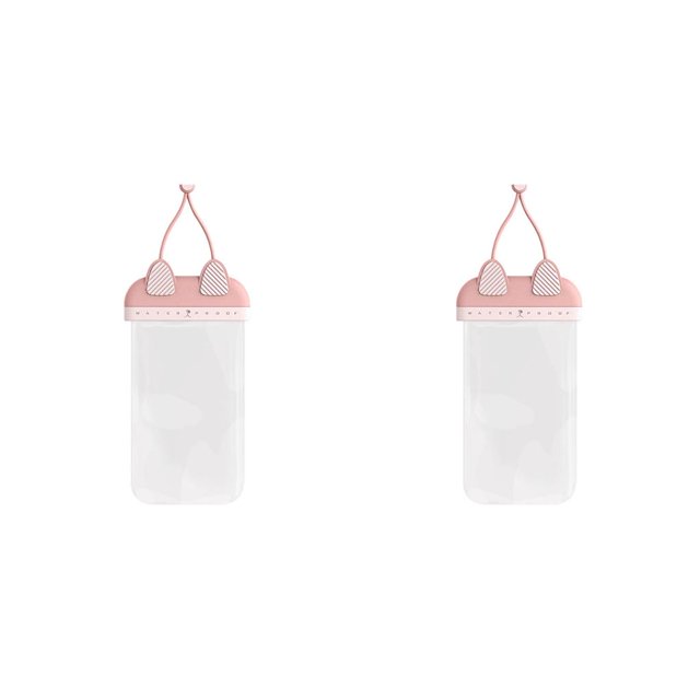 Tholdsy Funda subacuática para teléfono móvil, bolsa sellada, bolsa impermeable para teléfono IPX8, bolsa transparente impermeable para teléfono Rosa 2piezas