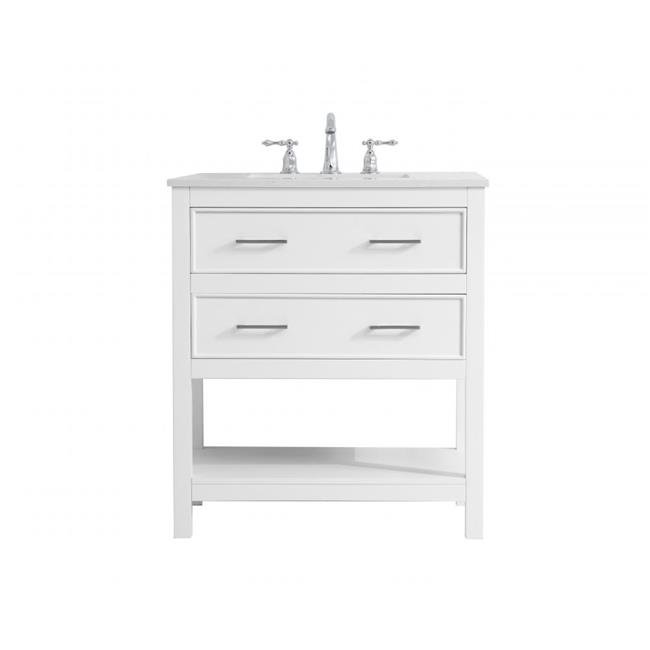 Elegant Decor Vf19030wh 30 In Single Bathroom Vanity In White 19 X 34 X 30 In Walmart Com Walmart Com