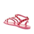 thumbnail image 3 of Valentino Women's Rockstud Ankle Strap Rubber Sandals in Two-Tone Pink, 3 of 3
