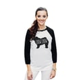 thumbnail image 2 of Thread Tank Chow Chow Dog Silhouette Unisex 3/4 Sleeves Baseball Raglan White Black Small, 2 of 4