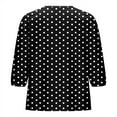 thumbnail image 5 of yillto Womens Top 3/4 Puff Sleeve Tie Bow Casual Going out Fashion Polka Dot Blouse Summer Trendy Tops, 5 of 5