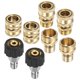 thumbnail image 1 of Juego de adaptadores para lavadora a presión de latón, M22 a conexión rápida de 3/8", 3/4" a liberación rápida, set de 8, 1 of 7