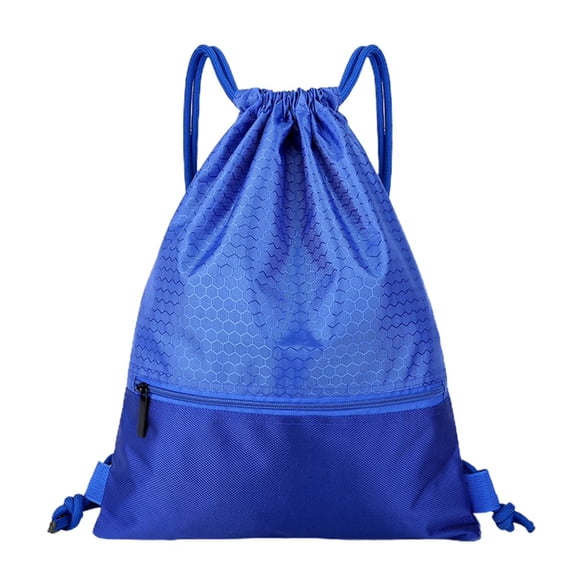 Waterproof Drawstring Backpack Sack with Zipper Pocket, Lightweight Gym Swim Storage Bag for Men Women Daily Outdoor Use