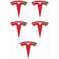 CoolKo Center Cap Wheel Rim Logo T Emblem Decals Stickers 5 Pieces Compatible with Tesla Model Y