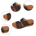 thumbnail image 6 of Dakaela Womens Wedge Sandals Leather Comfortable Dressy Slip on Slides Ladies Orthopedic Open Toe Casual Platform Walking Shoes with Arch Support Size 6-10 Black, 6 of 7