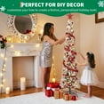 thumbnail image 2 of CazToi 6ft Pre-Lit Snow Flocked Pencil Christmas Tree Slim Artificial Holiday Decor for Home Office, 2 of 13