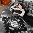 thumbnail image 4 of jejeloiu Gray White Geometric 7-Piece Twin Bedding Sets,Boho Exotic Style Bedding Comforter Set,Rustic Aztec Rhombus Sheet Sets For Adults,Super Cozy Room Decor Reversible, 4 of 8