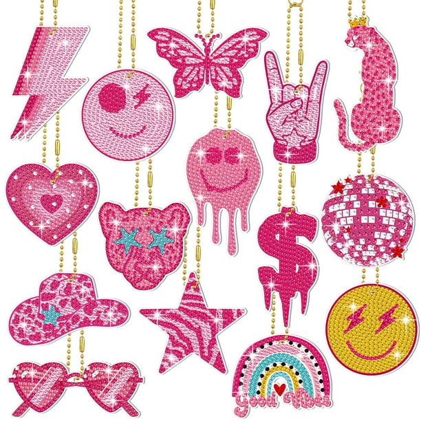 Kit de pintura de diamantes, llavero Siifert Preppy, 15 unidades