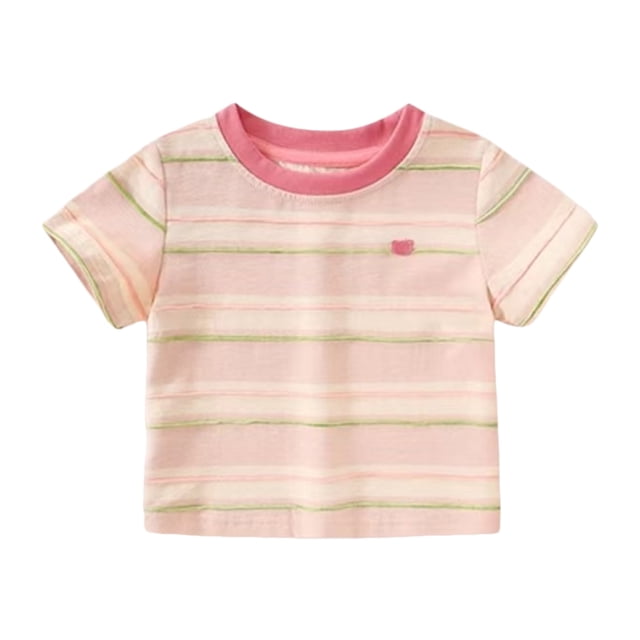 Splozh T-Shirt Garçon Mignon Été T-Shirt Graphique Décontracté Mode Garçon Dessin Animé T-Shirt Garçon à Manches Courtes T-Shirt à Enfiler pour Garçon, Rose, 3-4 Ans