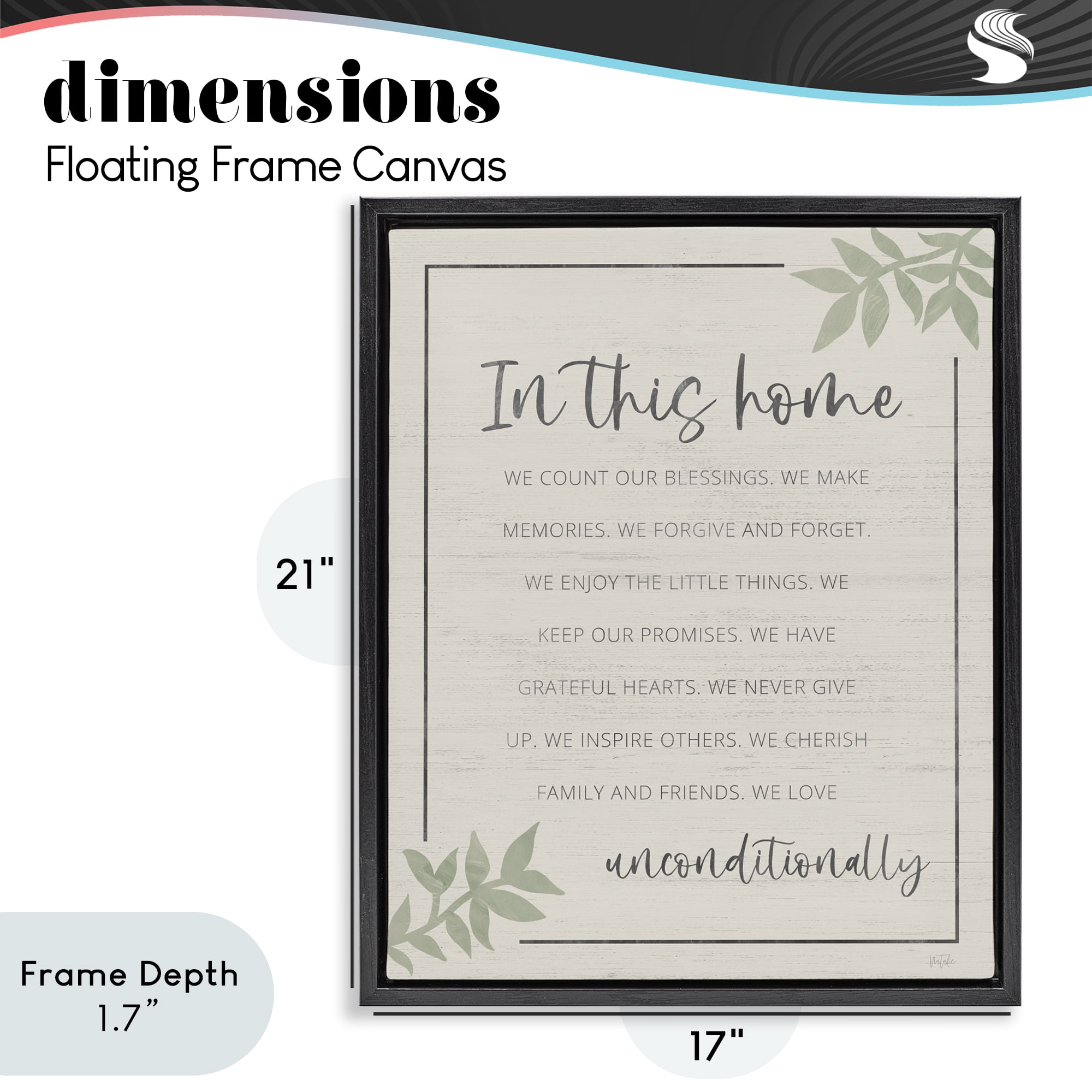 Stupell Industries We Love Unconditionally Black Framed Floater Canvas Wall Art, design by Natalie Carpentieri