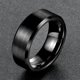 thumbnail image 1 of Kolmnsta-Anillo de cerámica negra para hombre y mujer, sortija de compromiso de 4/6/8mm, cepillada, cómoda, apta para parejas, tamaño 4-15, 1 of 4