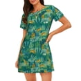 thumbnail image 1 of Fotbe Jungle Leopard Bata de Dormir para Mujer con Estampado, Camisón de Algodón de Manga Corta, Ropa de Dormir Casual, 1 of 6