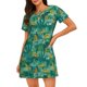 thumbnail image 1 of Fotbe Jungle Leopard Bata de Dormir para Mujer con Estampado, Camisón de Algodón de Manga Corta, Ropa de Dormir Casual, 1 of 6