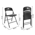 thumbnail image 4 of COSCO Solid Resin Plastic Folding Chair, Indoor/Outdoor, Double Braced, Black, 4-Pack, 4 of 14