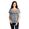 thumbnail image 2 of Thread Tank This Is My Circus These Are My Tiny Monkeys Women's Relaxed Slouchy Dolman T-Shirt Tee Heather Grey Medium, 2 of 4